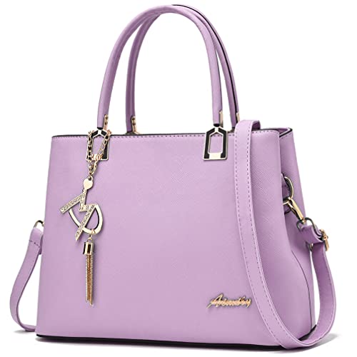 Womens Purses and Handbags Shoulder Bags Ladies Designer Top Handle Satchel Tote Bag - color: Light Purple