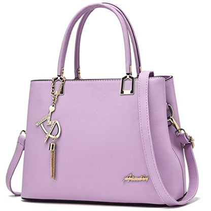 Womens Purses and Handbags Shoulder Bags Ladies Designer Top Handle Satchel Tote Bag - color: Light Purple
