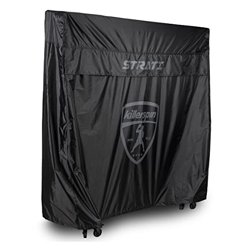 Killerspin MyT Strati Table Cover for Foldable Indoor and Outdoor Table Tennis Tables, 100% Polyester with PVC Coating, Black