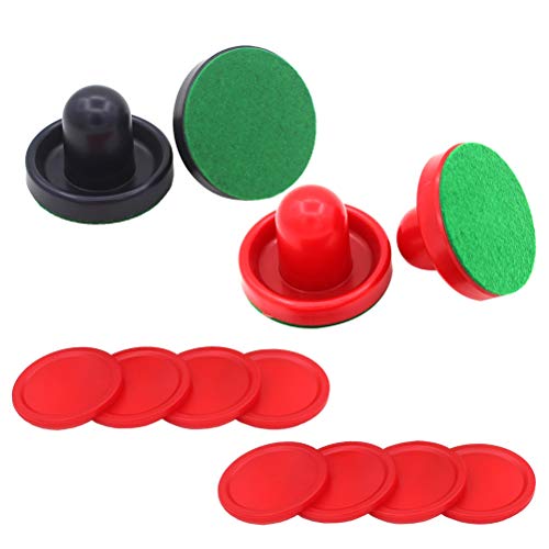 8pcs Air Hockey Pushers Air Hockey Replacement Parts for Adults Kids Handles Paddles Goal Child Desktop