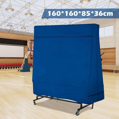 Waterproof Table Tennis Cover, for Outdoor Use, Adjustable Pong Table Protector with Weatherproof Oxford Fabric, Blue, 160x160x85cm