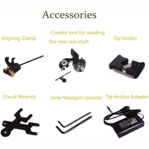 7 in 1 Billiard Cue Stick Repairer, Multifunctional Snooker Cue Repairing Machine, Snooker Cue Tips Clamp Repair Tool, Club Straightening and Leather Replacement