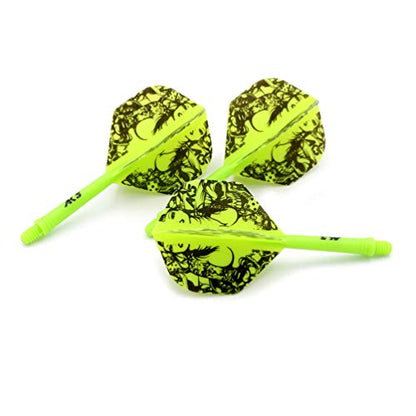 CUESOUL ROST Integrated Dart Shaft and Dart Flight Standard/Slim/Diamond/Big Wing/Tear/Diamond - color: 28mm-Standard Shape-Green Beauty