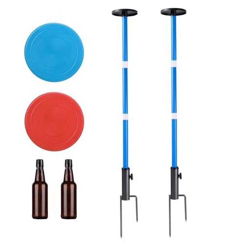 WIGERLON Frisbee Game，Flying Disc Bottle Game,Lake Games Sandbar Games for Adults and Kids.Outdoor Polish Horseshoes Game Set