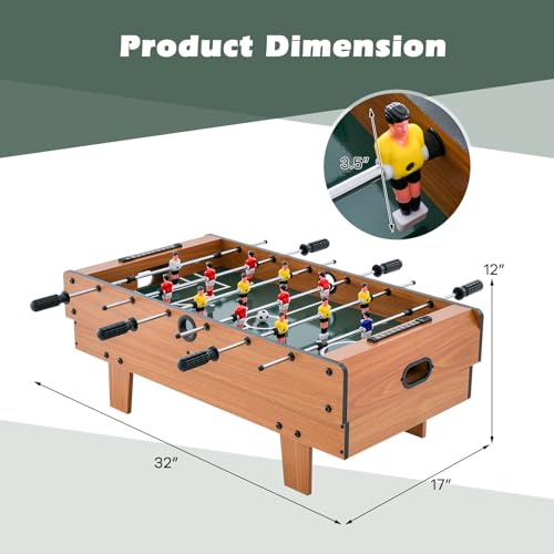 Giantex 4-in-1 Multi Game Table, Combo Foosball Game Table Top w/Billiards, Ping Pong, Push Hockey for Home, Game Room, Family Night & Arcade, Wood Combination Game Table Set for Adults - color: Natural