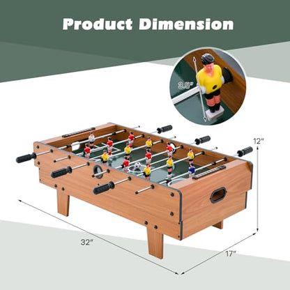 Giantex 4-in-1 Multi Game Table, Combo Foosball Game Table Top w/Billiards, Ping Pong, Push Hockey for Home, Game Room, Family Night & Arcade, Wood Combination Game Table Set for Adults - color: Natural