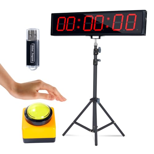 Independent Button Type 1.5-inch Fitness Room Rest Timer, Suitable for Gym Exercise/School/Home Exercise/Boxing Gym/Indoor Rock Climbing (4.2-inch Data PC Transmission Mode)