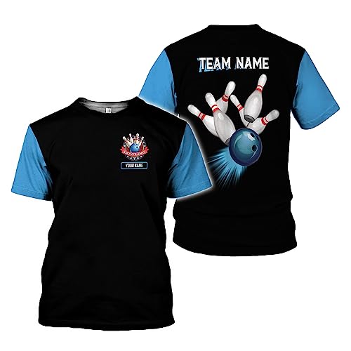 Rivelus Personalized Name Bowling Shirts for Men and Women 3D, Bowling Shirts for Team Bowling, Bowling Shirts Gift - color: Blm18