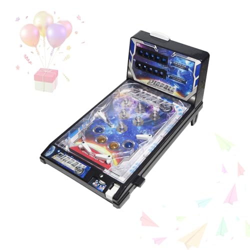 Classic Pinball Toy, Mini Arcade Pinball Game Favor for Children and Family with Lights Sounds and Scorer, Electronic Pinball Ball Shooting Game, Puzzle Tabletop Pinball Toys