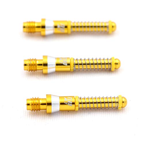 CUESOUL TERO AK7 Aluminum Dart Shafts 25.2mm Built-in Spring Telescopic for Steel Tip Darts and Soft Tip Darts - color: Gloden