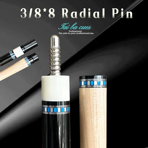 Tai ba cues Pool cue Stick + Hard Case, Multi-Weight System, Multilayer Leather Tip -12.5/11.5mm, 58", Hardwood Canadian Maple Professional Billiard Cue Stick - color: CUE KIT WITH MAPLE SHAFT