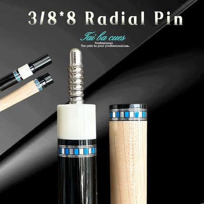 Tai ba cues Pool cue Stick + Hard Case, Multi-Weight System, Multilayer Leather Tip -12.5/11.5mm, 58", Hardwood Canadian Maple Professional Billiard Cue Stick - color: CUE KIT WITH MAPLE SHAFT