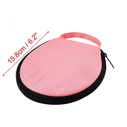 uxcell Round Shaped CD DVD Holder Storage Bag Case 20 Pieces Disc Pink