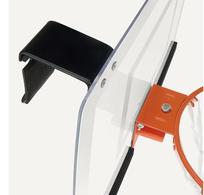 Amazon Basics Mini Indoor Basketball Hoop, Over The Door Backboard and Rim, Includes 5-inch PVC Basketball and Pump, 18" x 12"