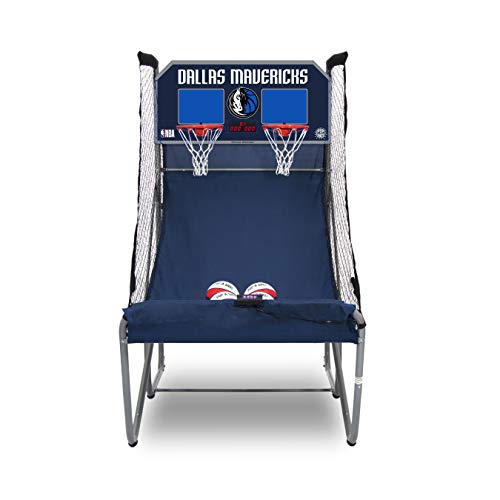 Pop-A-Shot - Home Dual Shot Arcade Basketball Game with NBA Graphics l Sensor Scoring l 16 Game Modes l 7 Balls l Foldable Storage l for All NBA Fans - style: Dallas Mavericks