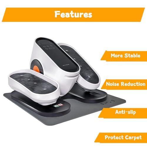 Under Desk Elliptical Equipment Mat, Electric Leg Foot Exerciser Machine Mat while Sitting for Seniors, Anti-slip and Lightweight Ellipse Rubber Matt to Protect Concrete, Hardwood Floors,Carpet - size: Small