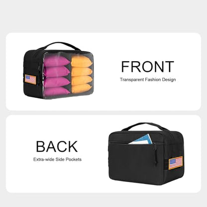 Cornhole Bags Carrying Case Holds Up to 8 Bags, Cornhole Bean Bags Carry Bag Holder with Padded Divider, Flag Patch Area and Portable Handle,Holder for Cornhole Game Enthusiast (Bag Only)