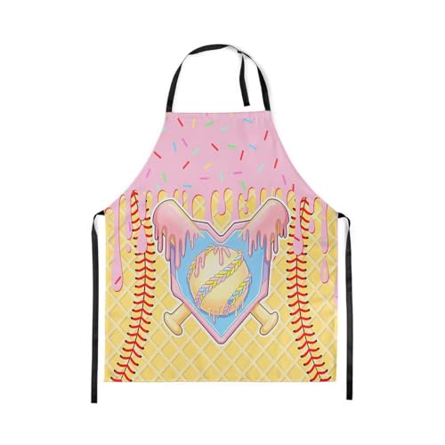 Castle Fairy Ice Cream Drip Baseball Kids Kitchen Apron - color: Pink