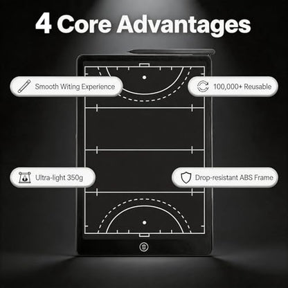 16" LCD Field Hockey Coaching Board – Portable, Reusable Hockey Tactical Board for Youth & School Team Training, Practice & Game-Day Strategy