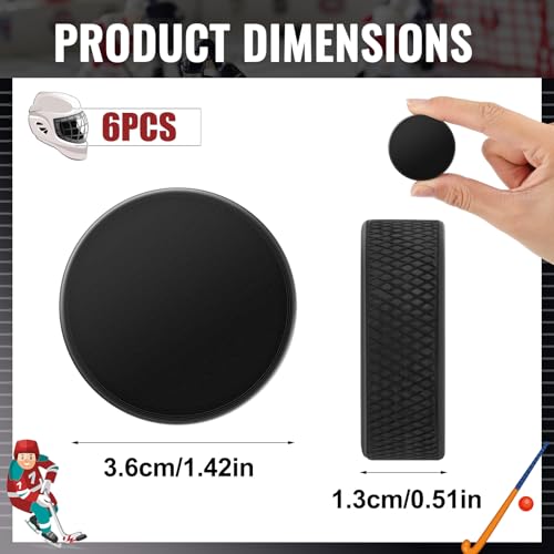 RoundFunny 6/12 Pack Small Hockey Puck Bulk 1.4 x 0.5 Inch Mini Table Hockey Puck Accessories for Table Indoor Game Adults Fun Entertainment Equipment Gifts