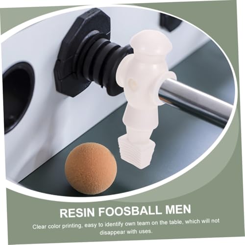 5Pcs Foosball Machine Players Replacement for Standard Table Football Game Rods White Soccer Athlete Figures for Men Clear Team Color Printing Tournament Style Accessories