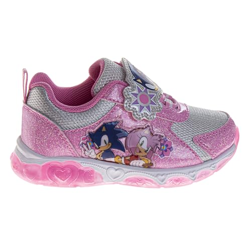 Josmo Kids Sonic the Hedgehog Sneakers LED Light Up Shoe (Toddler/Little Kid) - color: Pink, size: 12 Little Kid