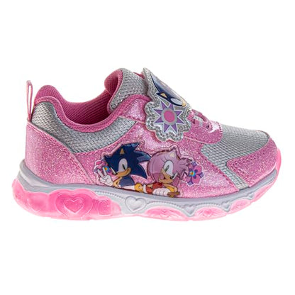 Josmo Kids Sonic the Hedgehog Sneakers LED Light Up Shoe (Toddler/Little Kid) - color: Pink, size: 12 Little Kid