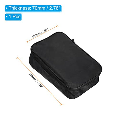 PATIKIL 11" x 7" Ping Pong Paddle Case, Table Tennis Racket Case Soft Cover Container Bag for Sports Accessories, Black