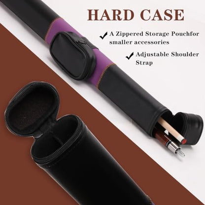 10mm11mm12mm13mm Billiard Pool Cue Stick Set, 20 oz 58 inch Canadian Maple Cue Stick Irish Linen Wrap, Cue Stick for Beginner, Commercial and Home Entertainment - color: 12mm Brown with case