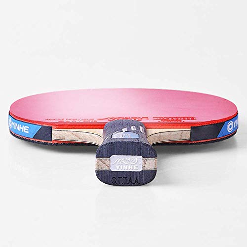 Professional Table Tennis Bat 5 Layers of Wood 2 Layers of Carbon Fiber Ping Pong Bat Suitable for Intermediate and Advanced/As Shown/Long Handle - size: Short handle