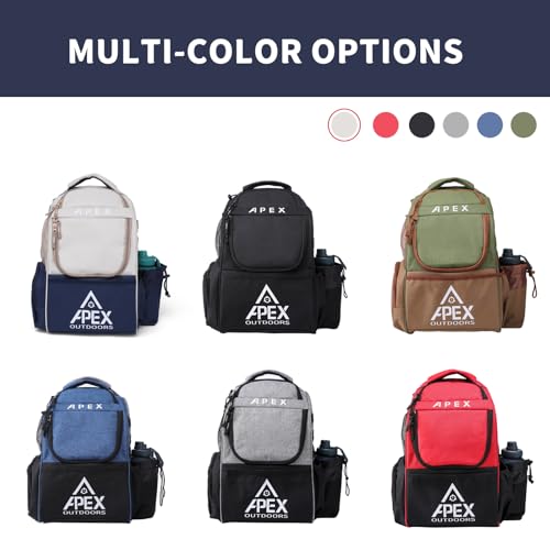 Disc Golf Bag, Large Disc Golf Backpack Holds Over 21 Discs, Durable & Lightweight with Multiple Storage Pockets - color: White-Blue