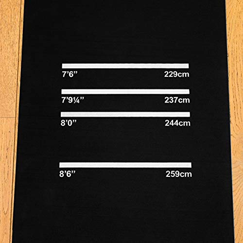PINPOINT Professional Darts Mat | 4 Throwing Lines Distance with Oche System | 118in x 62in