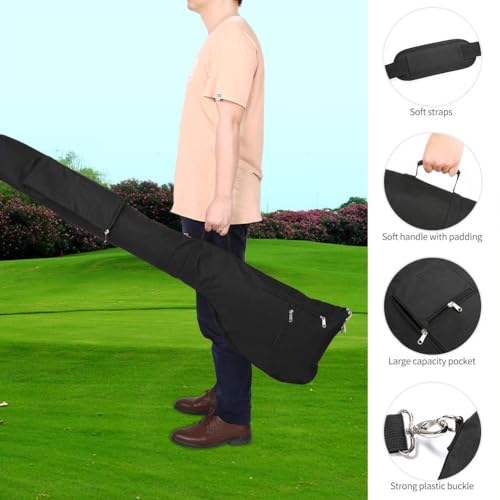 Small Golf Bag for A Few Clubs, Lightweight Golf Sunday Bag, Par 3 Travel Bag, Practice Travel Bag with Carry Shoulder Strap - color: Denim Blue