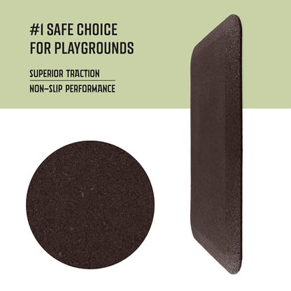 Playsafer Playground Safety Rubber Wearmat for Swingsets and Slides - 1" Thick X 24" W X 40" L (1 Pack, Brown) - color: Brown, size: 1 Pack (40" L x 24" W x 1" Thick)