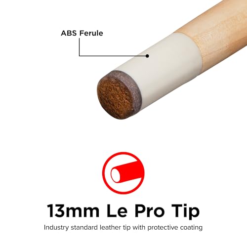 Viper Pool Cues Set of 4, 57 Inch One Piece Solid Maple Pool Sticks for Adults, Billiard Cue Stick Bundle in 18, 19, 20, and 21 Ounce Weights for Bar Game Room