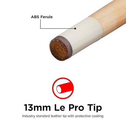 Viper Pool Cues Set of 4, 57 Inch One Piece Solid Maple Pool Sticks for Adults, Billiard Cue Stick Bundle in 18, 19, 20, and 21 Ounce Weights for Bar Game Room