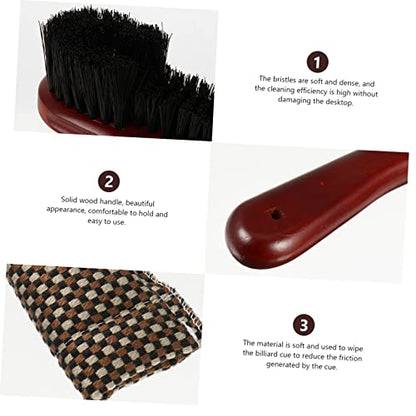 SUPVOX 1Set Billiard Table Rail Brush Kit Ergonomic Pool Table Cleaning Brush for Billiard Lovers Durable and Reusable for Reducing Friction and Enhancing Comfort