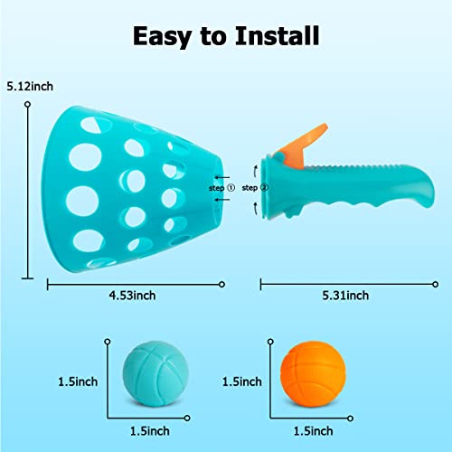 punkdog Pop and Catch Ball Game with 24 Balls and 4 Catch Launcher Baskets - Outdoor Indoor Game Activities, Christmas Easter Gift Beach Sport Summer Beach Toys for Kids Ages 4 5 6 7 8 10 12+