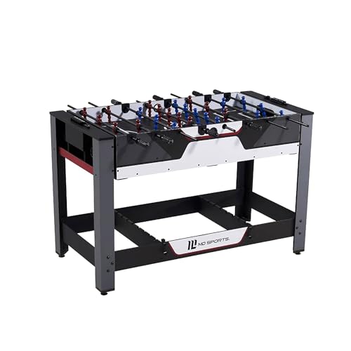 MD Sports Combination Games Multiple Styles Arcade Collection, Billiards, Ping Pong, Hockey, Basketball and Foosball Combination Kit Comes with All The Basics - style: 48 In. Swivel (2-in-1)