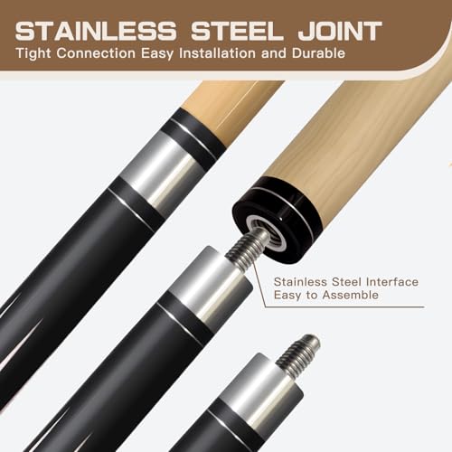 Carbon Fiber/Canadian Maple Pool Cue Stick 58" 20oz, Professional Billiard Stick with 3/8×8/5/16x18 Pin Joint & 13mm Tip, Pool Sticks for Adults Bar or House Use for Billiard Players - style: B66 Pool Cue