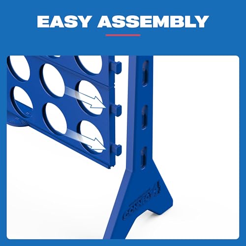 EastPoint Oversized Connect 4 Game - Oversized Edition, Blue, 42-Count Discs - Giant Connect 4 for Lawn & Yard Play - Board Games for Kids & Adults - Quick Slide-Release Reset for Travel & Parties