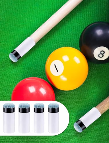 20 Sets Pool Cue Tips Replacement Kit, Screw On Pool Stick Tips Billiard Cues Tips Replacement with White Pool Cue Stick Ferrules, 12mm/13mm, 10 Sets Each