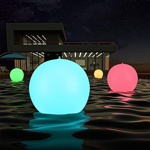 Blibly Solar Floating Pool Lights, 14 inch Solar Powered Color Changing Inflatable LED Glow Ball Light - size: 1Pack