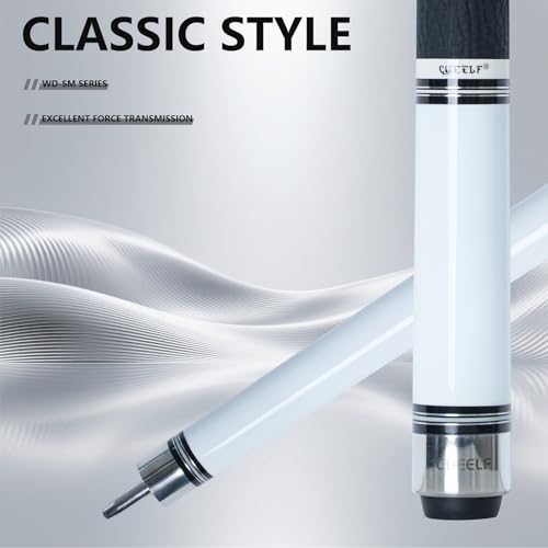 CUEELF Pool Cue Stick Low Deflection Hand-Made Inlay Billiard Cue 58'' Professional Billiard Pool Cue Stick for Adults-12.5mm Tip,3/8 * 8 Joint - color: WD-SM-BAI