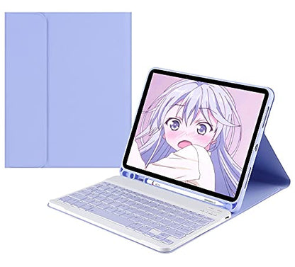 Purple Bluetooth Keyboard Case for Samsung Galaxy Tab A7 Lite 8.7 inch, Detachable, Modern, Cartoon Theme, TPU Material - color: Purple, size: Tab A7 Lite 8.7"