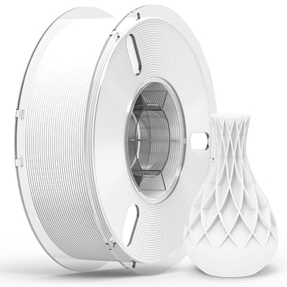 RAMBERY White PLA+ 3D Printing Filament 1.75mm 1kg Spool, Toughness Upgraded 3D Printer Filament, Neatly Wound Fit Most FDM Printers - color: Pla+ White, size: 1kg