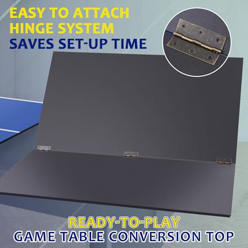 Ping Pong Table Topper for Pool Table, Foldable Ping Pong Table Top with Net Set, Portable Table Tennis Conversion Top Includes Foam Padding for Protection, Easy Conversion - color: 8 ft-BLUE
