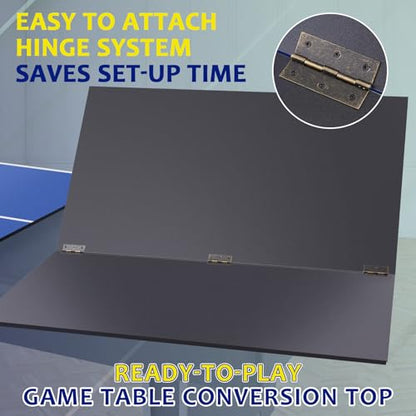 Ping Pong Table Topper for Pool Table, Foldable Ping Pong Table Top with Net Set, Portable Table Tennis Conversion Top Includes Foam Padding for Protection, Easy Conversion - color: 8 ft-BLUE