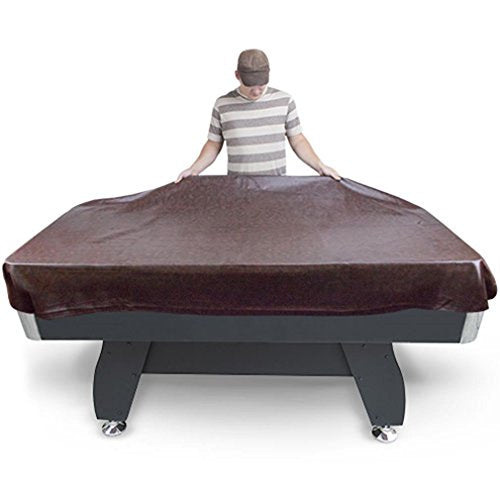Felson Billiard Supplies Leatherette 9-Foot Pool Table Cover – Durable Brown Synthetic Leather, Water & Dust Resistant, for Standard 9-Ft Tables, Stylish Protection for Game Rooms
