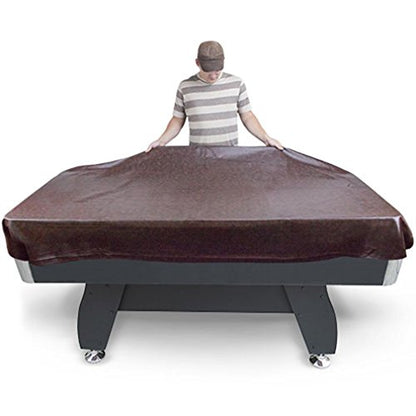 Felson Billiard Supplies Leatherette 9-Foot Pool Table Cover – Durable Brown Synthetic Leather, Water & Dust Resistant, for Standard 9-Ft Tables, Stylish Protection for Game Rooms